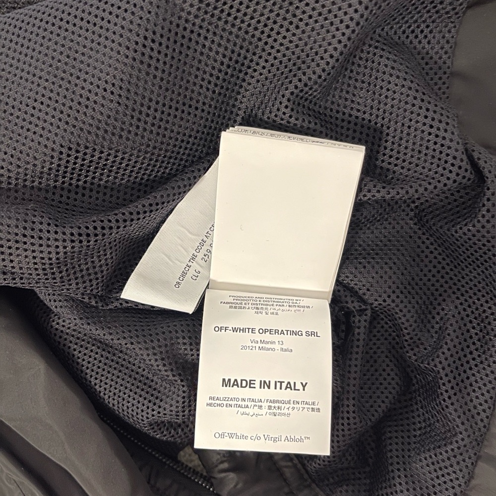 OFF WHITE C/o Virgil Abloh Black Nylon Stripe Track Top - Picture 12 of 13